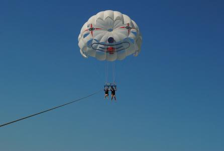 滑翔伞, 夏季, 太阳, 行动, 飞行, 降落伞, 跳伞