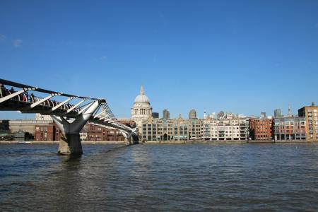 伦敦, 千, 桥梁, 泰晤士河, 城市, 英格兰, 大教堂