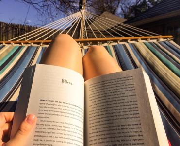 阅读, 吊床, 放松, 女性, 夏季, 女人, 书