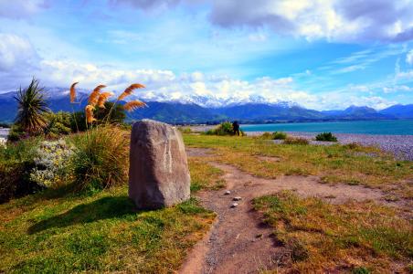 新西兰, 景观, 山脉, 视图, 自然, 蓝色, 草甸