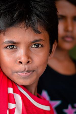 肖像, 男孩, 眼睛, 缅甸人民, 在亚齐, lhoksukon