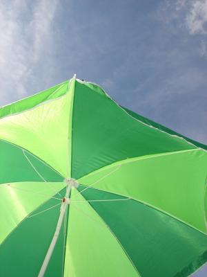 遮阳伞, 绿色, 假日, 海滩, uv