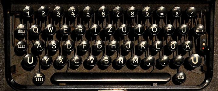 打字机, 键盘, 字母, 机械, 离开, 老打字机, 字体