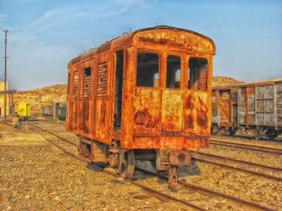 厄立特里亚, 火车, 院子里, 车站, 被遗弃, 铁路, 铁路