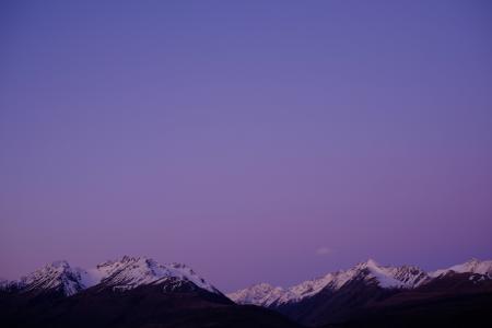 照片, 白雪皑皑, 山脉, 紫色, 天空, 高峰, 雪
