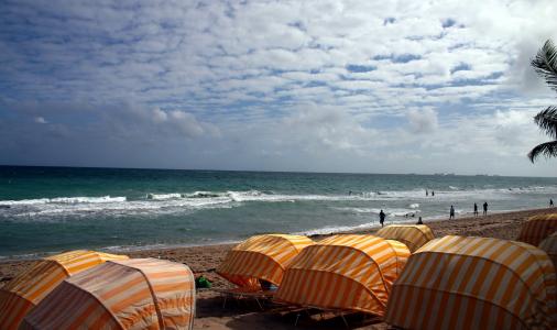 海滩生活, 遮阳伞, 海滩, 美丽, 度假村, 夏季, 水