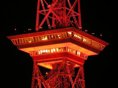 无线电塔, 柏林, 晚上, 红色, 照明, 照明