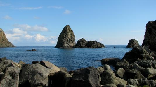 aci 特雷扎, 海, 西西里岛, 蓝色, 岛屿, 景观, 自然