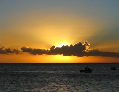 日落, 云彩, 辉煌, 卡莱尔湾, 巴巴多斯