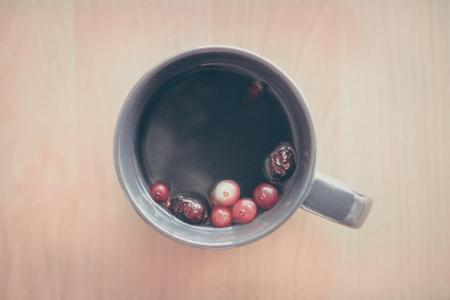 黑色, 液体, 灰色, 陶瓷, 杯, 茶, 浆果