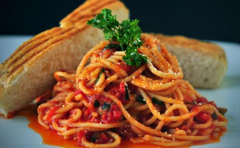 意大利面, 意大利面, 意大利食品, 番茄汁, 面包, 开胃