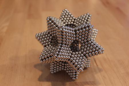 磁性球, 星级, 磁铁, 3d, 木材-材料