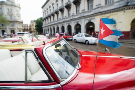 汽车, 古巴, 国旗, 老, 哈瓦那, 年份, 复古