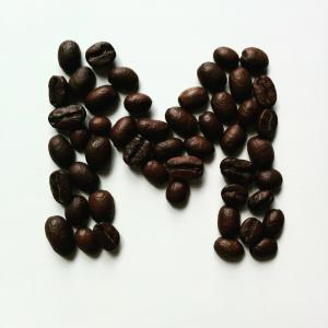 咖啡, 豆子, 咖啡豆, 字母 m, m, 豆, 棕色