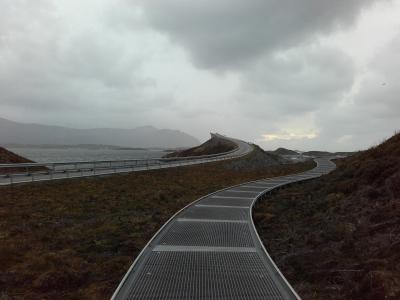 挪威, atlanterhavsveien, 风暴, 桥梁, 景观, 云彩, 的天气
