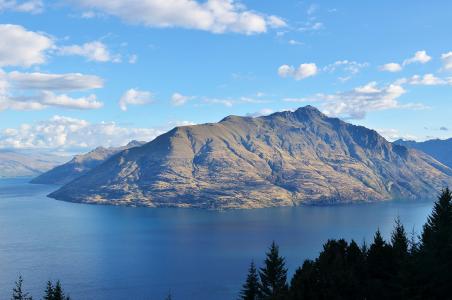 新西兰, 湖, 山, 景观, 自然
