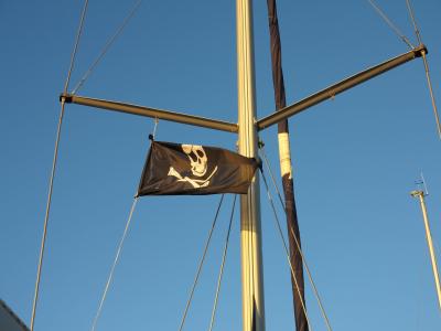 海盗, 海, 蓝色, 国旗, 海盗船, 帆船, 桅杆