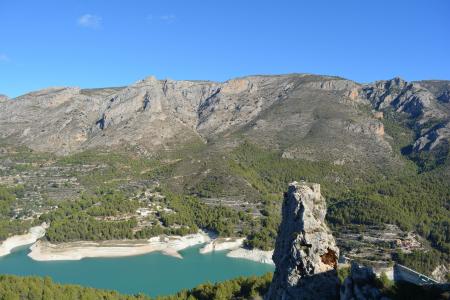 guadalest, 湖, 自然, 景观, 西班牙, 山