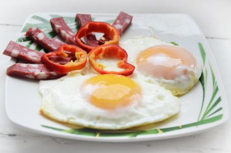 煎蛋卷, 鸡蛋, 早餐, 一道菜, 蛋黄, 营养, 开胃菜