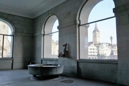 喷泉, 苏黎世, 瑞士, 水教会, 水, 雕塑