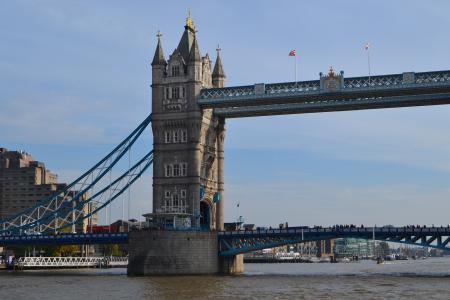 伦敦, 桥梁, 蓝色, 天空, 英格兰