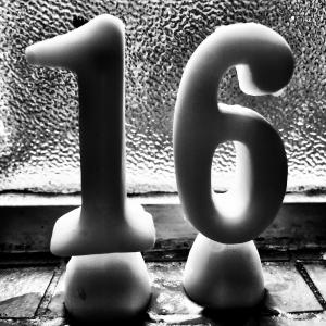 生日, 蜡烛, 祝贺, 十六, 数字