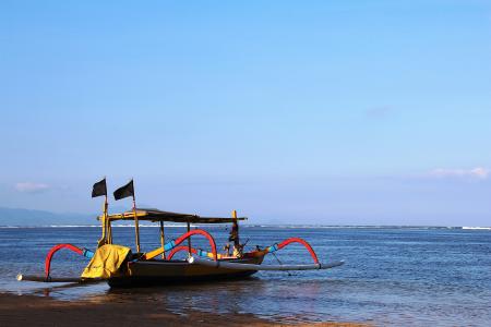 巴厘岛, 传统船, 海滩, 印度尼西亚, 海, 旅行, 假日