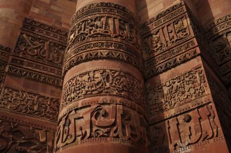 雕刻, 墙上, 寺, 印度, 历史, 棕色, 老