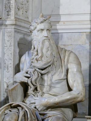 摩西, 有角, 雕像, vincoli 的圣彼得, 罗马, 米开朗基罗, 墓