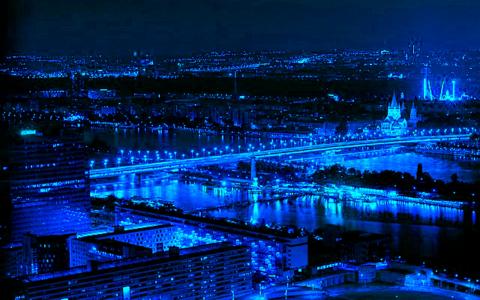 蓝色城市, 城市, 蓝色城市场面, 建筑, 城市壁纸, 城市桥梁, 城市形象
