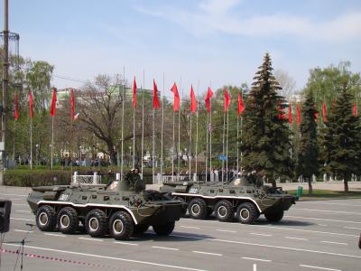 游行, 胜利日, 萨马拉, 俄罗斯, 地区, 70, 装甲运输车