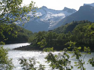 罗弗敦, 挪威, 景观, 山脉, 河, 视图, 自然