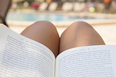 游泳池, 阅读, 书, 海滩, 度假, 度假村, 夏季