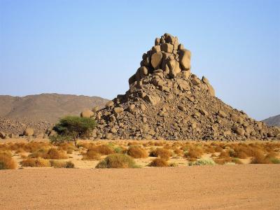 阿尔及利亚, 沙漠, 大老山, 山, 干, 自然, 沙子
