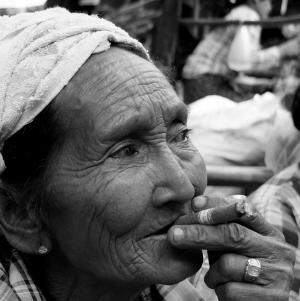 缅甸, 吸烟, 纯 birmanano, 脸上, 肖像, 看看, 眼睛