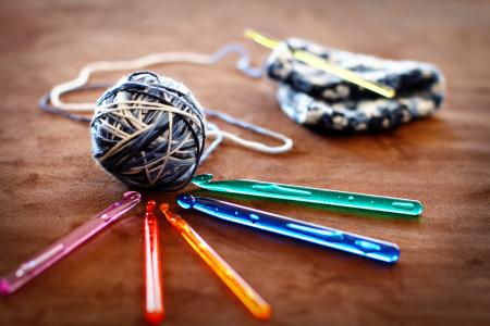钩针, 羊毛, 纱线, 针头, 手工劳动, 针织, 业余爱好
