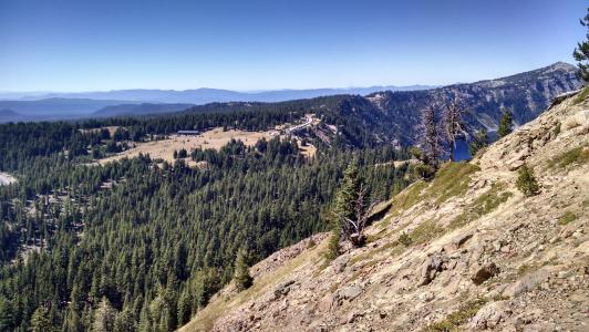 火山口湖, 俄勒冈州, 国家公园, 蓝色, 自然, 天空, 山脉
