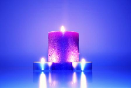 消防, 蜡烛, 蓝色, 紫色, 蜡, 蜡烛, 火焰