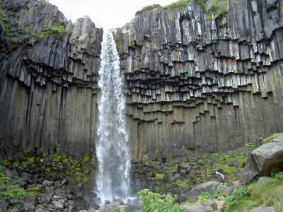 svartifoss, 瀑布, 玄武岩, 冰岛, 形成, 岩石, 悬崖