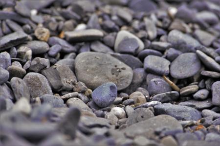 石头, 石滩, 关闭, 假日, 灰色, 蓝色