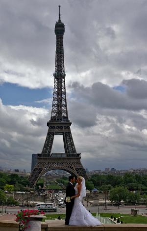 巴黎, 埃菲尔铁塔, 新娘和新郎, 云彩
