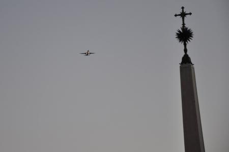 葡萄牙, lisbona, 的飞机, 天空, 十字架, 纪念碑