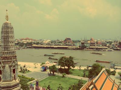 曼谷, 泰国, 河, 水, 小船, 船舶, 亚洲