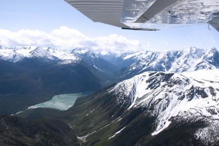 山脉, 不列颠哥伦比亚省, 空中, 加拿大, 太平洋海岸, 冰川湖, 雪山