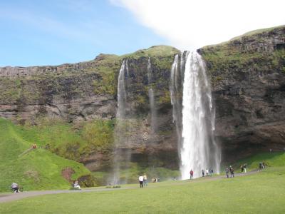 冰岛, 瀑布, 悬崖, 山脉, 景观, 自然, 自然