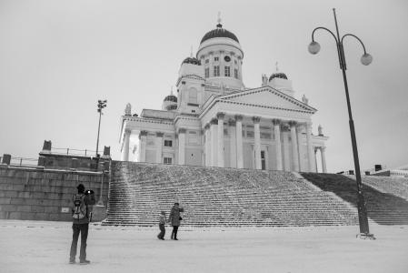 老, 旅游, 赫尔辛基, 赫尔辛基大教堂, 人, 生活方式, 户外