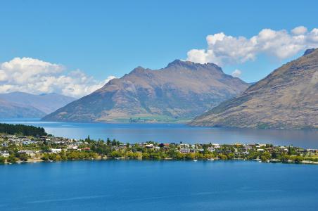 湖, 村庄, 风景, 水, 山, 自然, 新西兰