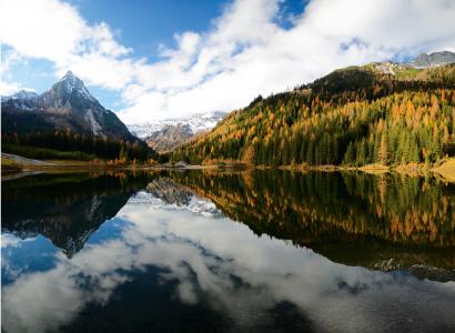 bergsee, 高山, 奥地利, 山脉, 水, 高山湖, 田园