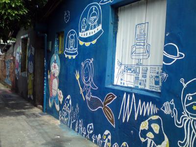 涂鸦, 绘画, 街道, 墙上, 风格, 艺术, 图稿