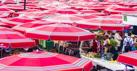 红色, 城市, 市场, 旅行, 城市, 人, 阳伞